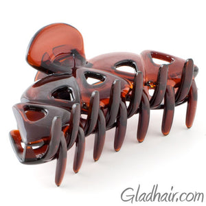 French Brown Plastic Triangles Hair Claw