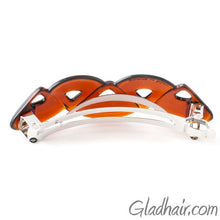 Load image into Gallery viewer, French Tortoise Plastic Triangles Barrette