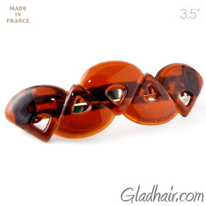 French Tortoise Plastic Triangles Barrette