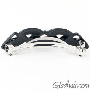 French Black Plastic Triangles Barrette