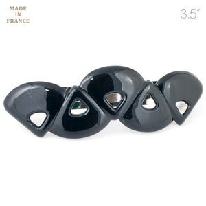 French Black Plastic Triangles Barrette
