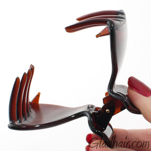 French Plastic Hair Claw with Covered Spring
