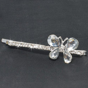 Silver Diamante Butterfly Grip - 1 piece 