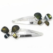 Load image into Gallery viewer, Silver Sleepies with Colored Butterfly Top and Two Crystals - Pair