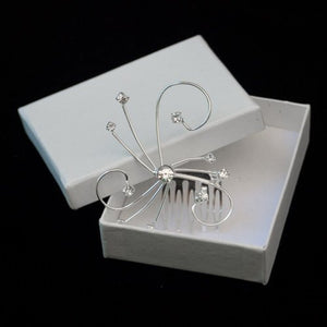 Silver Swirl Crystal Comb