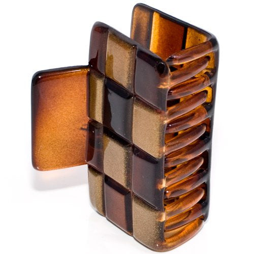 Small Claw Gold and Tortoise Checker Board Style 