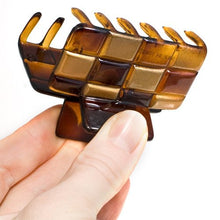 Load image into Gallery viewer, Small Claw Gold and Tortoise Checker Board Style 