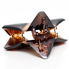 Load image into Gallery viewer, Small Tortoise with Snake Skin Pattern Gold Painted Plastic Hair Clip
