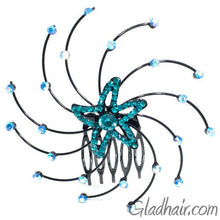 Load image into Gallery viewer, Starfish Shaped Spiral Style hair Comb with Crystals
