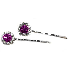 Load image into Gallery viewer, Swarovski Bobby Pins with Crystal Stones - Pair
