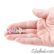 Load image into Gallery viewer, Swarovski Butterfly and Flower Barrette - Pair 