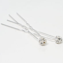 Load image into Gallery viewer, Swarovski Silver Colored Hair Pins - Pair