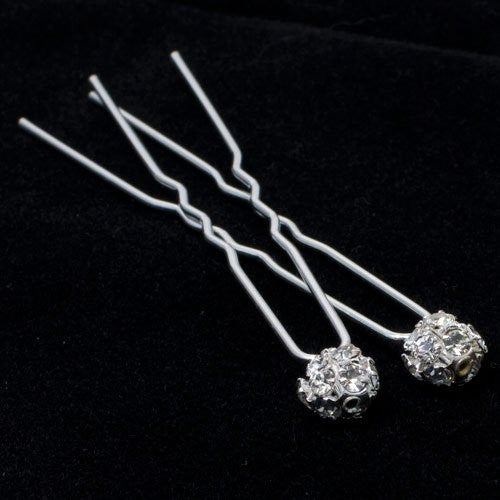 Swarovski Silver Colored Hair Pins - Pair