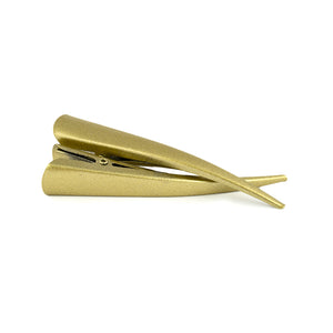 Small Gold Metal Flamingo Flat Beak Clip No Teeth - pair