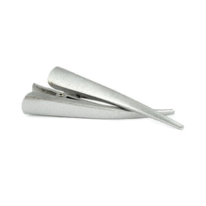Small Silver Metal Flamingo Flat Beak Clip No Teeth - pair