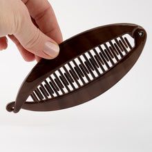 Load image into Gallery viewer, Large Plastic Banana Clip with Dark Stripes Painted Design