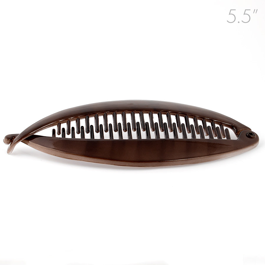 Large Plastic Banana Clip with Dark Stripes Painted Design