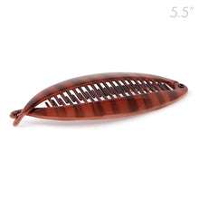 Load image into Gallery viewer, Large Plastic Banana Clip with Brown Stripes Painted Design